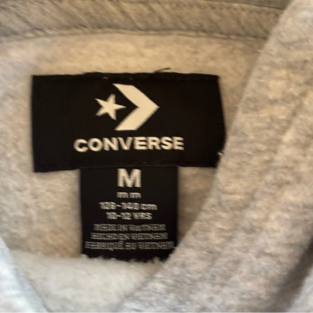 Converse Cropped Hoodie Gray Pink Logo Youth M (10-12)